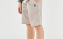 哈吉斯（HAZZYS）品牌童裝男童夏季新款彈力舒適透氣運(yùn)動風(fēng)梭織五分褲米白色  160 曬單實(shí)拍圖