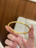 蒂蔻（Tico）足金999黃金手鐲古法金實(shí)心活口推拉素圈金鐲送女友老婆生日禮物 金重38.8g（多退少補） 曬單實(shí)拍圖
