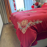 梵舒語(yǔ)全棉純棉枕頭結婚紅色沙發(fā)靠墊婚慶用品婚房裝飾抱枕小方枕枕芯 新婚快樂(lè )【全棉純棉 刺繡工藝】 45cm*45cm 含枕芯 （四只一組） 曬單實(shí)拍圖