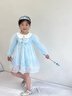 G.DUCKKIDS小黃鴨童裝愛莎公主裙女童連衣裙春秋季兒童裙子秋裝洋氣女孩衣服 藍色公主裙+皇冠手杖藍色兩件套 110 尺碼4~5歲【100-110cm】cm 曬單實拍圖