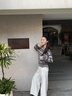 對白慵懶風(fēng)撞色條紋連帽針織衫女2025秋新款復(fù)古寬松軟糯罩衫上衣 白咖條紋 【預(yù)售8月27日發(fā)貨】 S 曬單實拍圖