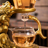 瓷牌茗茶具金蟬玻璃自動(dòng)茶具簡(jiǎn)約磁吸出水泡茶器創(chuàng  )意功夫茶具套裝茶杯茶壺 《七彩金蟾》自動(dòng)泡茶器+六彩杯 曬單實(shí)拍圖