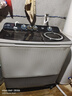 海爾（Haier）雙缸雙桶洗衣機雙電機15公斤大容量家用半自動雙缸洗衣機出租房颶風(fēng)水流噴淋漂洗828S 【翻蓋】15公斤+噴淋漂洗+不銹鋼脫水桶 曬單實拍圖