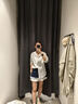 UR2025夏季新款女裝通勤氣質(zhì)條紋紐扣長(zhǎng)袖開(kāi)襟襯衫UWJ250026 本白條紋 (偏寬松) XS 曬單實(shí)拍圖