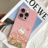 思唯創(chuàng)適用蘋果16promax手機(jī)殼iPhone16pro手機(jī)保護(hù)套油畫郁金香兔女款鈦金屬漆鏡頭全包防摔保護(hù)殼超薄 【油畫郁金香兔粉】親膚手感+強(qiáng)力防摔 iPhone16ProMax 曬單實(shí)拍圖