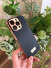 穹燃適用蘋果16Promax手機殼新款真皮保護套iPhone15promax全包防摔高檔大氣皮套16高級感商務簡約外殼 【薰紫色】頭層真皮鏡頭保護 iPhone 16 Pro Max 曬單實拍圖