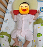 貝瑞加（Babyprints）嬰兒衣服2件裝新生兒連體衣短袖寶寶哈衣純棉薄款爬服 粉黃59 曬單實拍圖