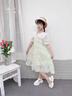 紛資言女童夏季碎花連衣裙2025新款女大童洋氣清新學(xué)院風(fēng)裙子小女孩夏裝 110碼建議身高100cm左右 均碼 雙領(lǐng)連衣裙 曬單實(shí)拍圖