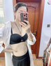 OEING小胸聚攏貼合舒適內(nèi)衣女無痕無鋼圈聚攏收副乳提拉防下垂文胸罩 黑色單件 M （34/75AB杯）厚1.8cm 曬單實(shí)拍圖