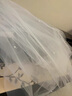 嵐束頭紗新娘主婚紗結(jié)婚領(lǐng)證求婚訂婚超仙高級(jí)感蓬蓬頭飾影樓拍照道具 素紗珍珠頭紗70cm【發(fā)梳款】 曬單實(shí)拍圖