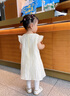 幼歌（YOUGE）2025夏季新款嬰幼兒小飛袖國風(fēng)連衣裙新中式寬松裙子潮 米色 90 cm 曬單實(shí)拍圖
