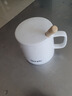 傳旗陶瓷馬克杯帶勺蓋咖啡杯牛奶杯早餐杯辦公杯男女茶杯描金白400ml 曬單實(shí)拍圖