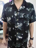 莫代爾短袖睡衣睡褲男生夏季冰絲薄款寬松休閑國風(fēng)男士家居服套裝 深灰牡丹短袖短褲 L 100-125斤 曬單實(shí)拍圖