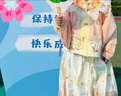羅蒙女童漢服新中式古裝秋款國風(fēng)馬面裙演出服 漢服蜜桃粉三件套 140 曬單實拍圖