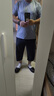 艾倫伯頓（Alen Botun）運(yùn)動(dòng)T恤男夏季冰絲短袖速干跑步健身服薄款半袖寬松休閑上衣 灰藍(lán)【清涼 冰絲】       XL 【140-155斤】 曬單實(shí)拍圖