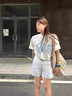 帛芮白色蕾絲花邊短褲女夏季2025款透氣高腰顯瘦居家休閑闊腿五分褲子 曬單實拍圖