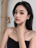 DAISY DREAM銀色金屬拉絲耳釘女2025新款爆款小眾獨(dú)特耳環(huán)輕奢高級感氣質(zhì)耳飾 銀色拉絲耳環(huán) 曬單實(shí)拍圖
