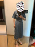 紅袖氣質名媛高端女神范高級感連衣裙夏季2024新款女裝 拉毛邊牛仔裙 牛仔藍3071 S 曬單實拍圖