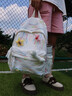 Walker Shop學(xué)生書(shū)包女2025新款時(shí)尚甜美小學(xué)生雙肩包女初中生大容量背包 白色 星星掛件+毛球掛件 曬單實(shí)拍圖
