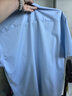 羅蒙（ROMON）三防短袖男商務(wù)白襯衫修身男士職業(yè)裝抗皺襯衣天藍色45 曬單實(shí)拍圖