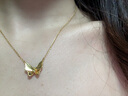六福珠寶 蝶飛系列足金閃蝶黃金項鏈 計價(jià)GJGTBN0016 約3.75克 曬單實(shí)拍圖