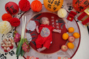 DUUDUU嬰兒衣服短袖連體衣百天新生兒國(guó)風(fēng)周歲寶寶爬服 刺繡 紅  59cm  曬單實(shí)拍圖