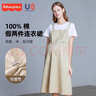 費(fèi)雪（Fisher-Price）費(fèi)雪孕婦背帶裙夏季短袖T恤兩件套孕婦裝孕婦連衣裙韓版孕婦裙子 卡其連衣裙 M【100-130斤適穿】 曬單實(shí)拍圖