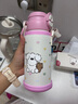 貝親（Pigeon）×miiiiichan趣玩 保溫杯兒童水杯 直筒杯600ml（粉色愛心小狗） 曬單實(shí)拍圖