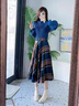DGOV感顯瘦套裝女秋季時尚洋氣針織毛衣炸街高腰格子半身裙兩件套 單件半身裙  單件 S 【建議100斤內(nèi)】 曬單實拍圖