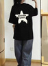 一寸相思黑色短袖t恤女2025夏季新款寬松顯瘦時(shí)尚女裝設計感星星印花上衣 黑色-星星字母 XL 【125-145斤】 曬單實(shí)拍圖