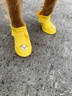 嬉皮狗（hipidog）卡通硅膠雨鞋狗狗大型犬金毛大狗雨天外出防滑耐磨防水寵物狗鞋子 洛克黃 3XL 9.3*7.4cm建議體重45-65斤 曬單實(shí)拍圖
