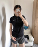 特步女款上衣Polo衫春季短袖透氣t恤女翻領(lǐng)寬松半袖休閑女裝顯瘦修身 黑【透氣速干】 M 曬單實(shí)拍圖