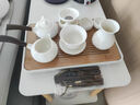 石茗堂  中國(guó)白德化羊脂玉白瓷功夫茶具手繪浮雕泡茶蓋碗喝茶杯送禮盒裝 春羨長(zhǎng)方(白) 香雪側(cè)把壺13頭 曬單實(shí)拍圖