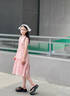 Dudant國際品牌女童夏裝裙子2025新款童裝兒童夏天雪紡公主裙女大童夏季 粉色 130 cm 曬單實(shí)拍圖
