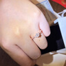 金宙18K金人工培育鉆石六爪浪漫求婚鉆戒指鉑金戒指1克拉50分鉆送女友 18K金培育鉆D/IGI證書禮盒 60分 曬單實(shí)拍圖