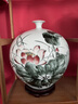 嵐景閣景德鎮(zhèn)陶瓷器新中式手繪荷花花瓶客廳家居電視柜裝飾高檔工藝擺件 大師手繪《和為貴》石榴瓶 33cm 曬單實(shí)拍圖