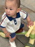 巴厘小豬兒童運(yùn)動(dòng)套裝男童夏季polo領(lǐng)分體衣服男孩短袖薄款兩件套寶寶夏裝 尼加拉藍(lán) 110 曬單實(shí)拍圖
