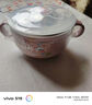 YOUBOS316不銹鋼湯碗 小學(xué)生兒童雙耳湯碗帶蓋帶手柄飯碗防摔防燙 316兒童碗 蘭迪粉 單碗 曬單實拍圖