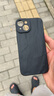 鑒百伊 高級膚感褶皺適用iPhone15手機殼蘋果14promax全包防摔13/12硅膠軟殼新款磨砂 黑色褶皺 iPhone 14 曬單實拍圖