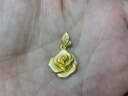 周大福 玫瑰花足金黃金吊墜(工費(fèi)220)約4.65g EOF1083 曬單實(shí)拍圖