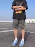 POUM 短褲男夏季美式街頭嘻哈迷彩寬松休閑百搭vibe潮牌痞帥五分褲子 ZPFS-D50517迷彩色 XL 曬單實拍圖