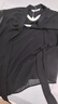 AMII2025夏新款優(yōu)雅通勤小立領(lǐng)喇叭袖綁帶雙層雪紡衫女寬松12522087 黑色 L (165) 曬單實(shí)拍圖