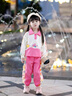 G.DUCKKIDS小黃鴨童裝女童春秋款卡通套裝新款甜美可愛(ài)兒童POLO衫衛(wèi)衣兩件套 粉色 120 建議身高105-115cm 4-5周歲 曬單實(shí)拍圖