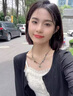 假發(fā)女全頭套真人發(fā)絲短發(fā)中偏分波波頭高端自然初戀鎖骨發(fā)假發(fā)套 蕾絲遞針-全真發(fā) 自然黑 短發(fā) 30cm 曬單實拍圖
