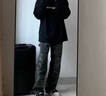 7家優(yōu)品 牛仔褲男士春夏季款美式高街伐木迷彩工裝寬松直筒長褲子男 BLMFS-8220迷彩色 L 曬單實(shí)拍圖