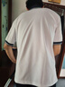 中小學(xué)生校服內搭短袖T恤夏季休閑高中生白色上衣polo衫高中班服 白色+藏藍領(lǐng)白邊 均碼 175 曬單實(shí)拍圖
