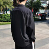 花花公子高檔黑色襯衫男長袖抗皺免燙休閑寬松大碼涼感冰絲潮流男士襯衣 2208黑色（長袖） 2XL 曬單實(shí)拍圖