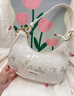 CLEVER & KETCH新中式刺繡腋下包包女包2025新款小眾輕奢單肩包月牙包七夕禮物 彩色蝴蝶【配送掛件】 曬單實(shí)拍圖