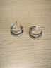 伊燦日韓雙圈耳環(huán)女2025年新款爆款小眾設計高級耳圈冷淡風(fēng)純銀針耳飾 雙弧圈耳環(huán)一對【銀色】 曬單實(shí)拍圖