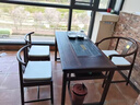 岳宸烏金木陽(yáng)臺家具茶桌椅組合中式簡(jiǎn)約實(shí)木茶臺辦公茶幾桌 1.2米濕泡桌+1圈椅+2月牙椅 曬單實(shí)拍圖